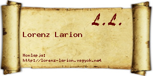 Lorenz Larion névjegykártya